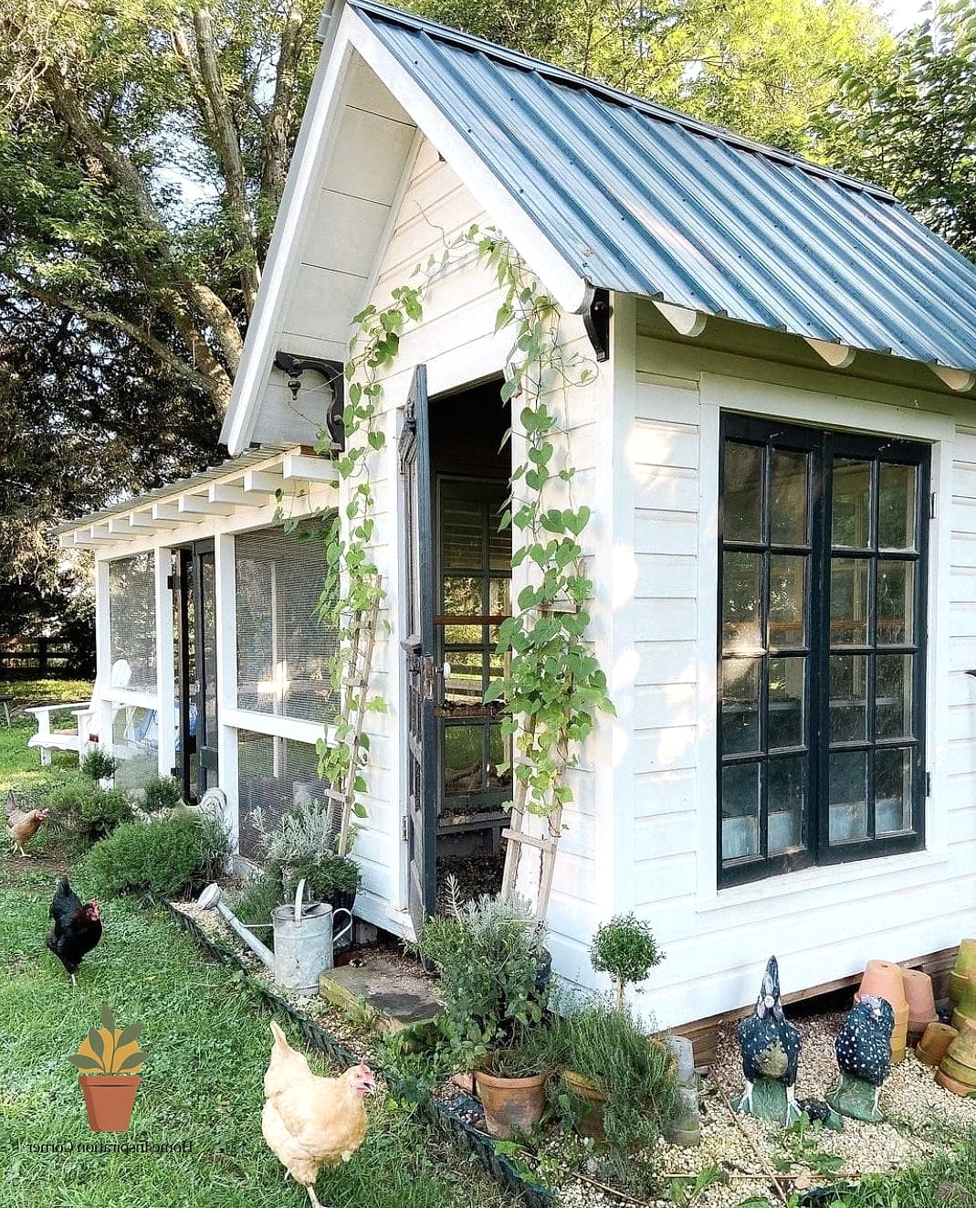 A Chicken Coop with Farmhouse Styling