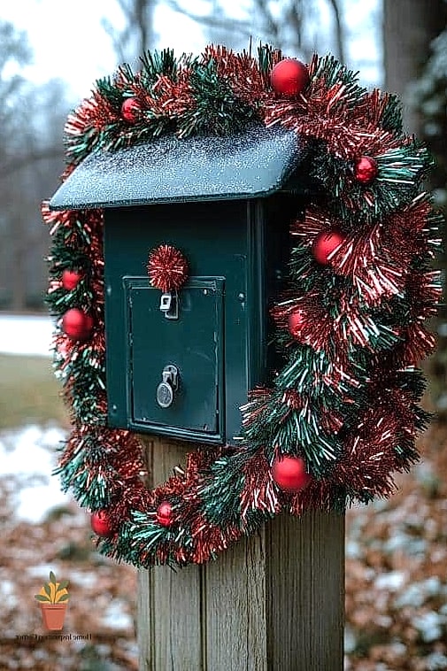 Christmas-Themed Mailbox Decor