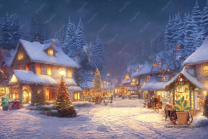 Christmas Village Scene in the Front Yard