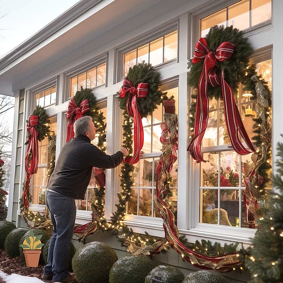 Christmas Wreaths on Every Window