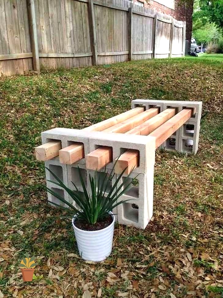 22 Diy Bench Outdoor Ideas That Are Both Stylish and Practical 3 Cinder Block and Wood Plank Bench