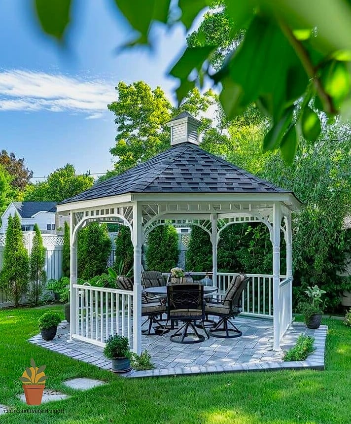 Classic White Wooden Gazebo