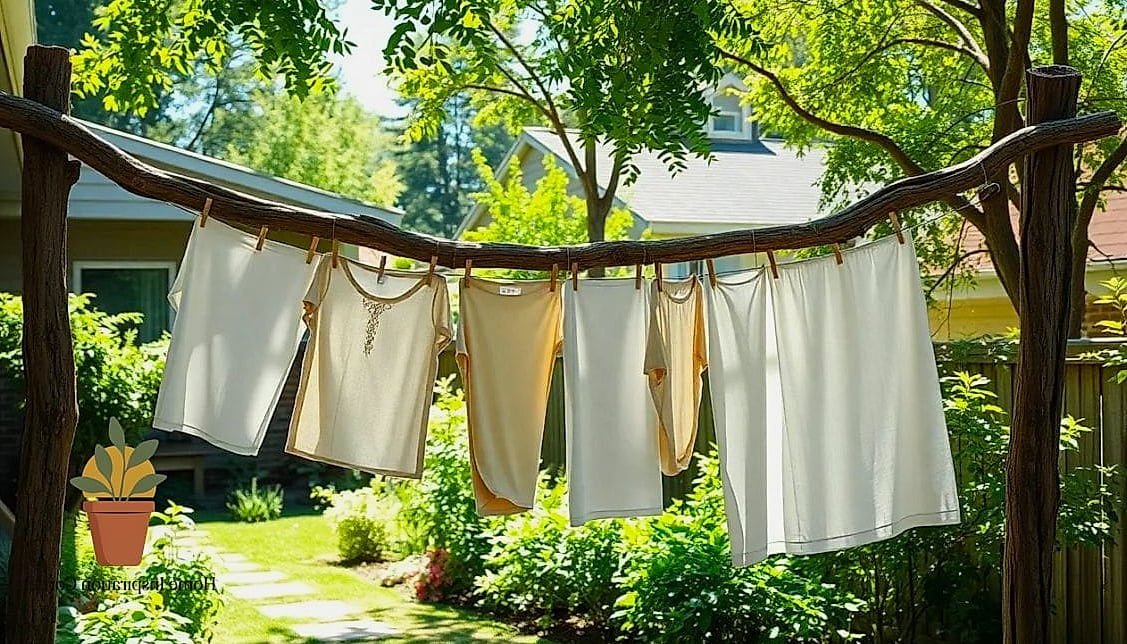 Clothesline Hidden Behind a Privacy Screen