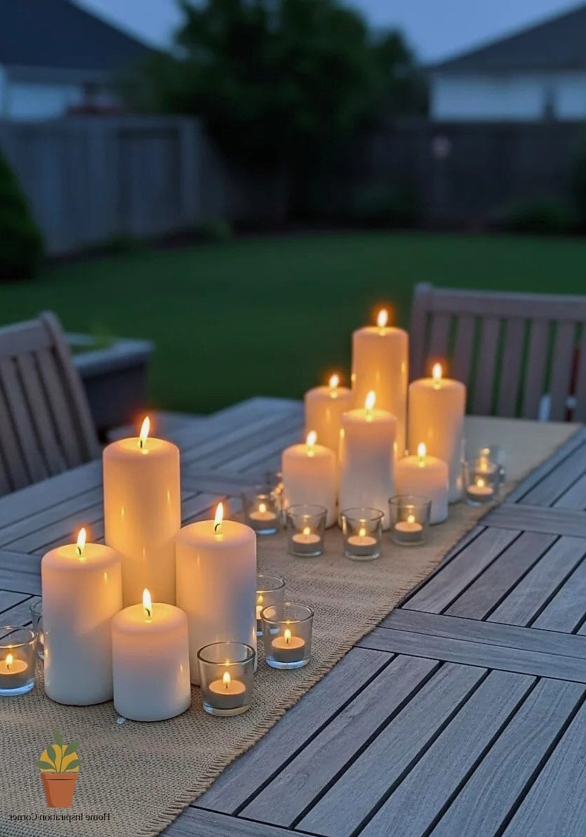 A Cluster of Candles at Varying Heights