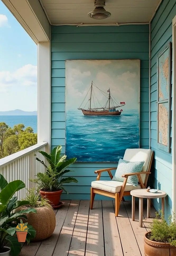 18 Balcony Wall Painting Ideas Ideas That Work in Any Size Home 5 Coastal Blue for a Breezy Feel