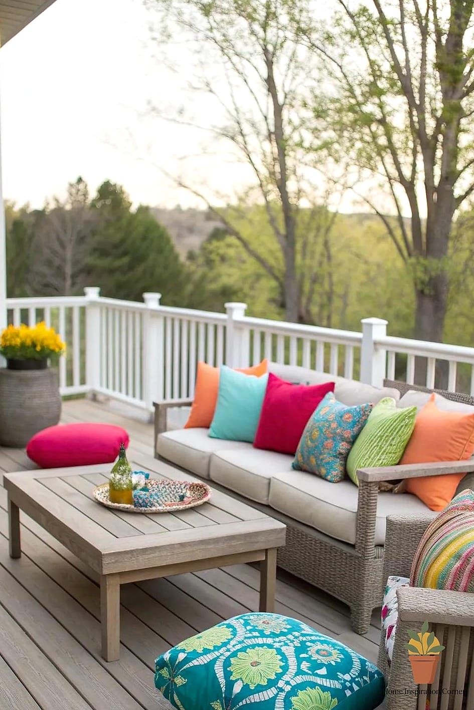 18 Deck Decor Designs That Maximize Style and Function 17 A Cohesive Color Palette With Weatherproof Cushions