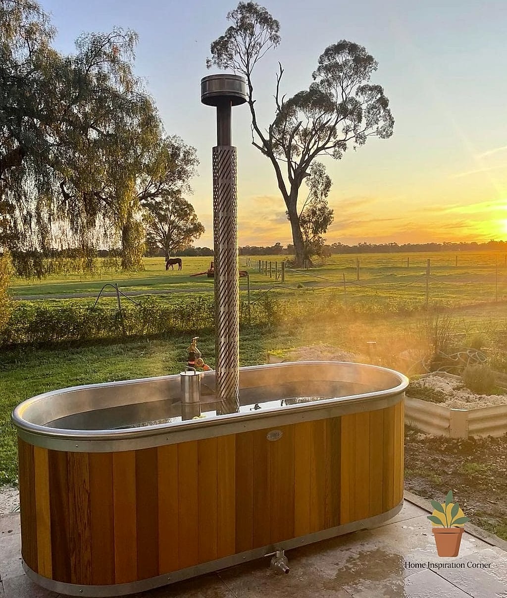 Cold Plunge Tub Tucked Into a Garden Nook