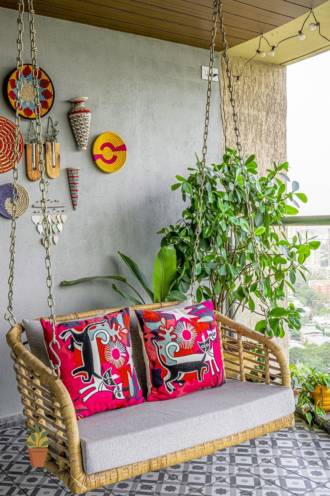 Colorful Printed Cushion Jhula