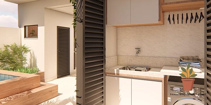 Colorful Tiled Backsplash Behind the Machine