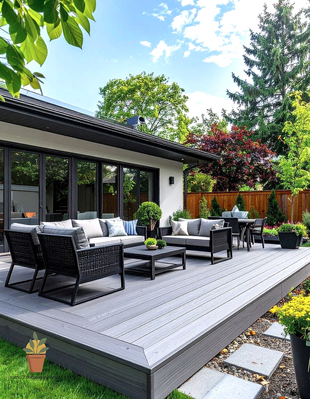 25 Stunning Patio Extension Ideas Ideas for Every Budget 26 Composite Deck with Glass Railing