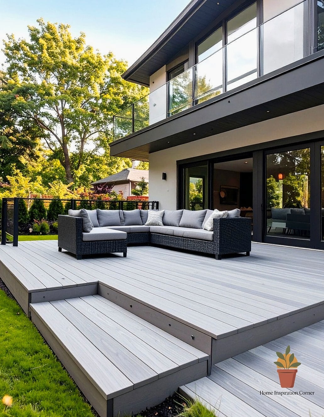 Composite Deck in Neutral Tones