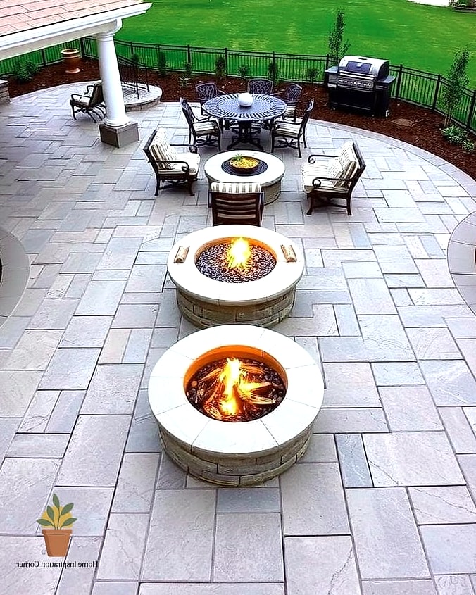 Concrete Patio with a Fire Pit Cutout