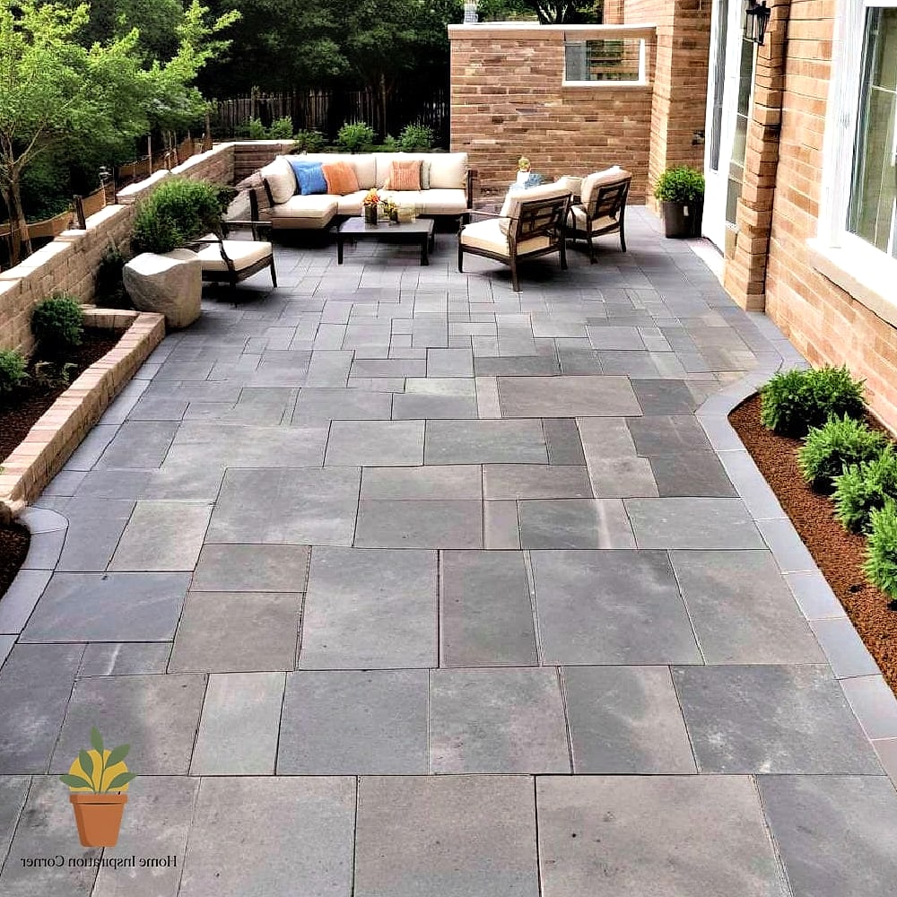 Concrete Pavers Set in Gravel
