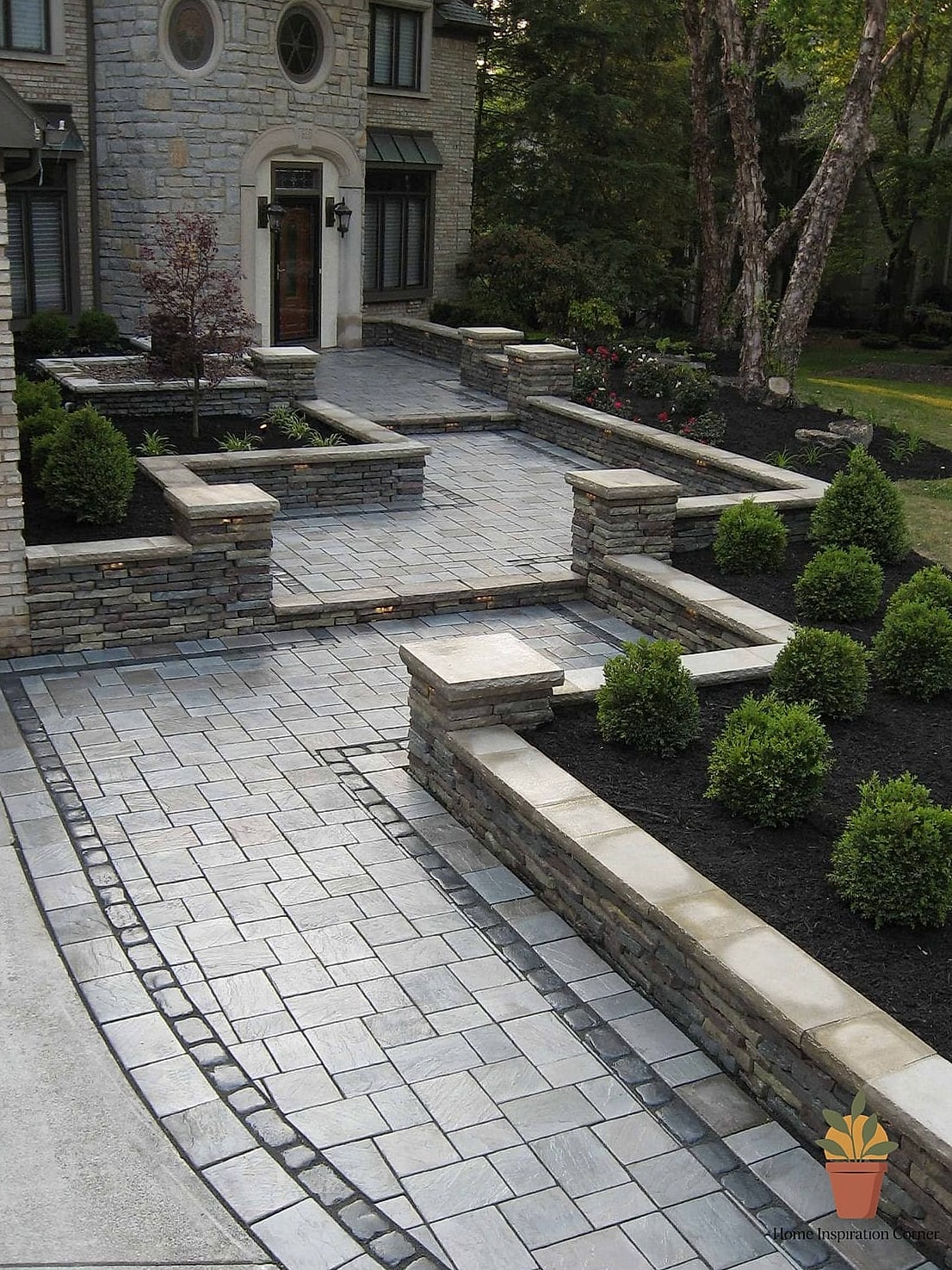 Concrete Pavers in a Basketweave Pattern