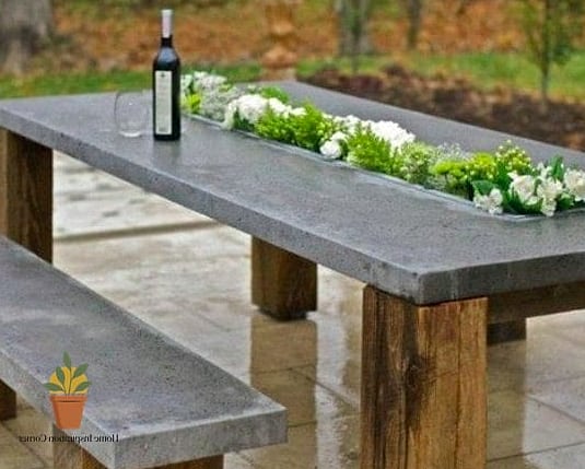 Concrete Table With Mismatched Chairs