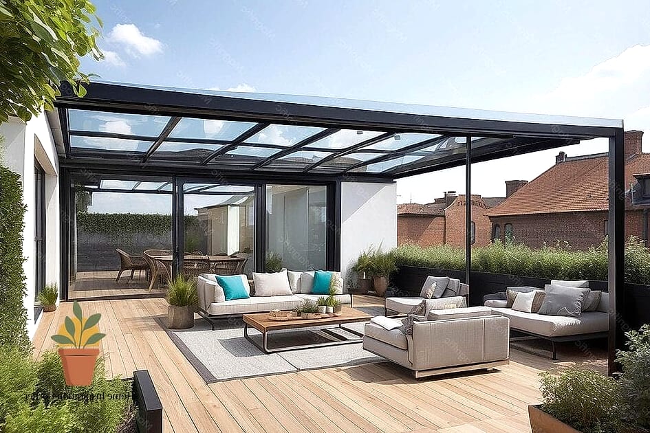 Convertible Terrace With Retractable Roof or Curtains