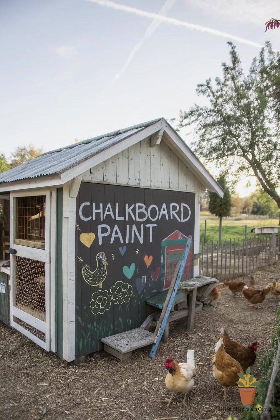 The Coop with a Chalkboard Sign