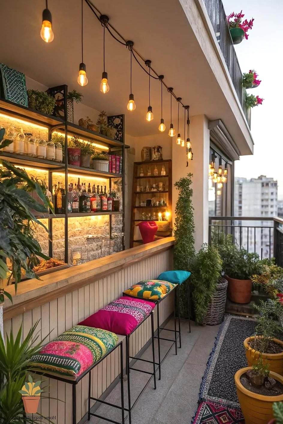 23 Balcony Decoration Ideas Looks We're Obsessed With This Year 15 Corner Bar Cart