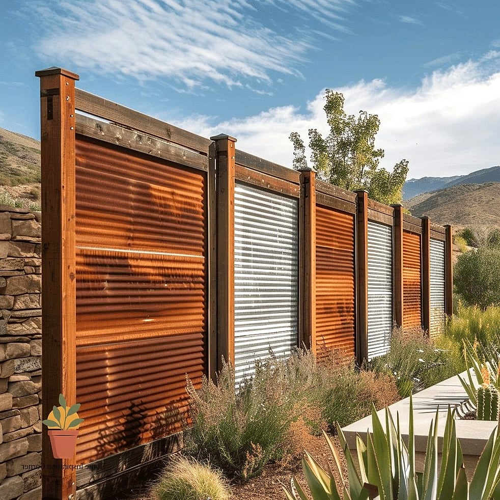 14 Backyard Fences Ideas That Are Trending on Pinterest 5 Corrugated Metal Fencing
