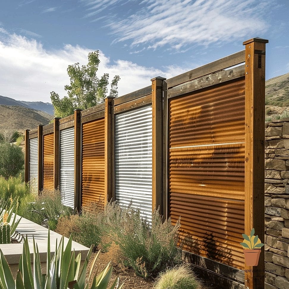 Corrugated Metal Fence
