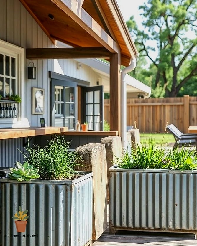 A Corrugated Metal Roof Overhang