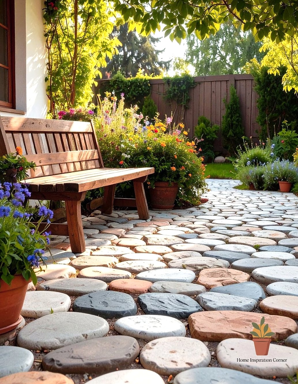 20 Paver Patio Ideas Ideas That Work in Any Size Home 8 Cottage-Style Cobblestone Patio