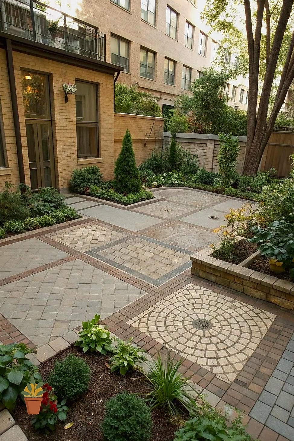 20 Paver Patio Ideas Ideas That Work in Any Size Home 13 Courtyard-Style Enclosed Patio