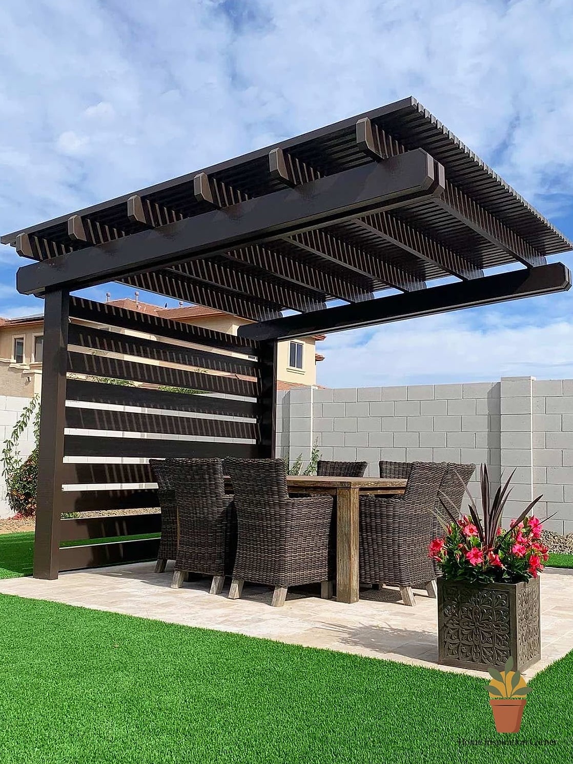 A Covered Outdoor Kitchen or Bar Area