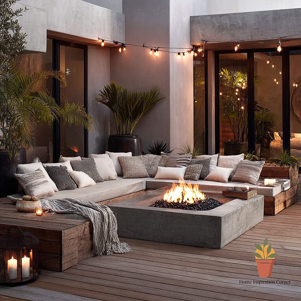 A Cozy Conversation Pit with Built-In Seating