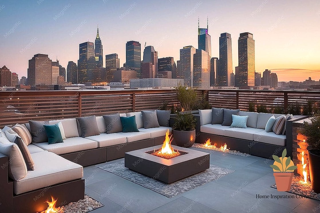 A Cozy Fire Feature as the Focal Point