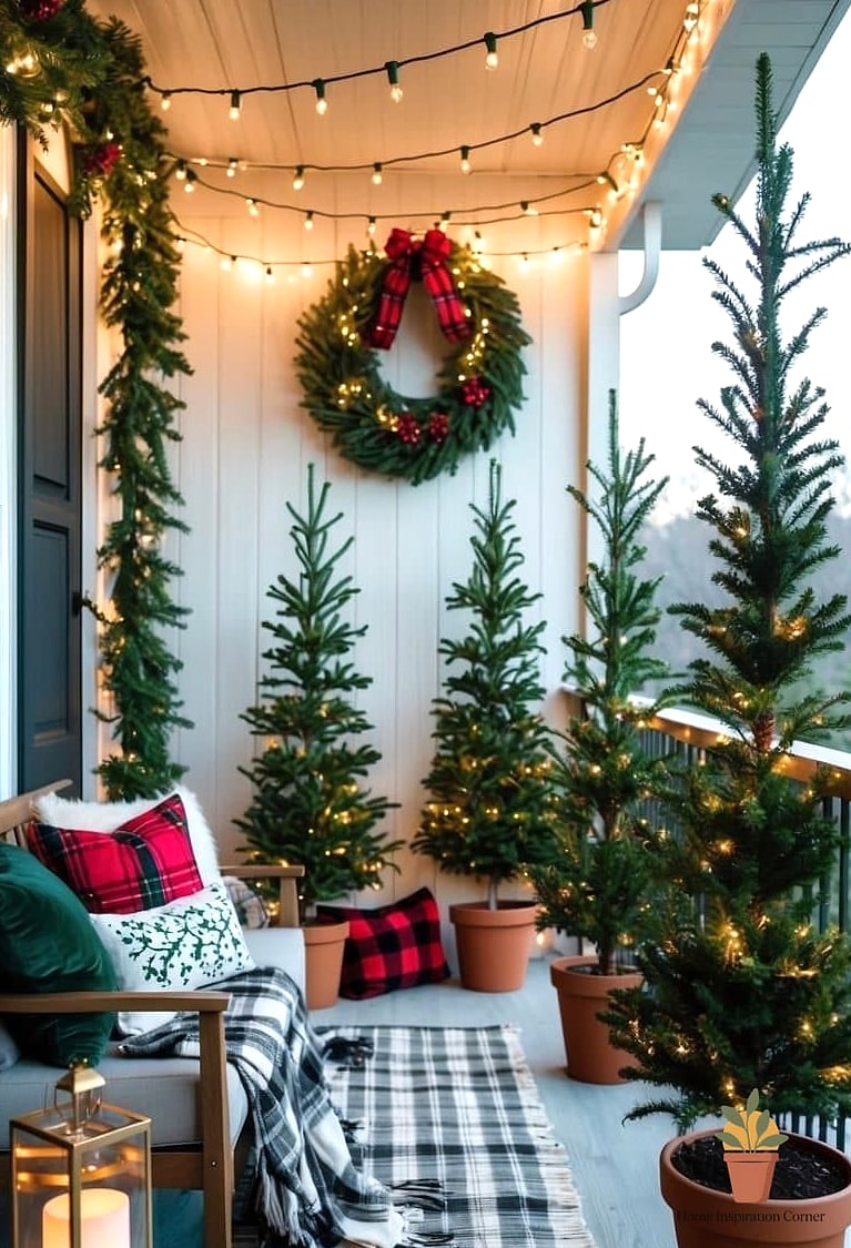 A Cozy Outdoor Rug in Holiday Colors