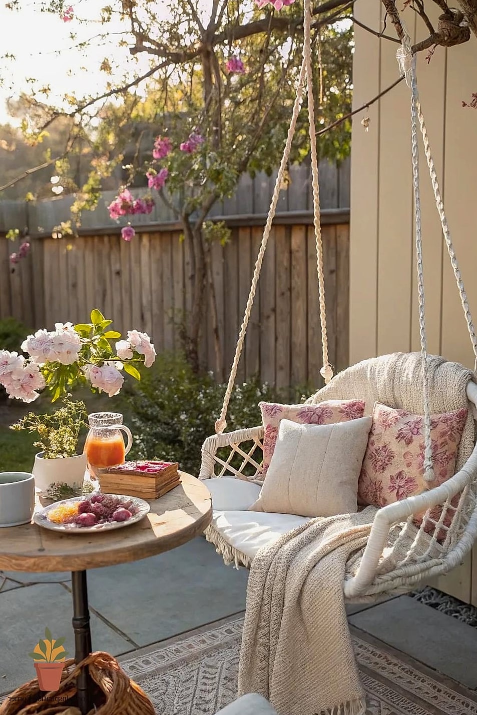 A Cozy Seating Nook with Weatherproof Textiles