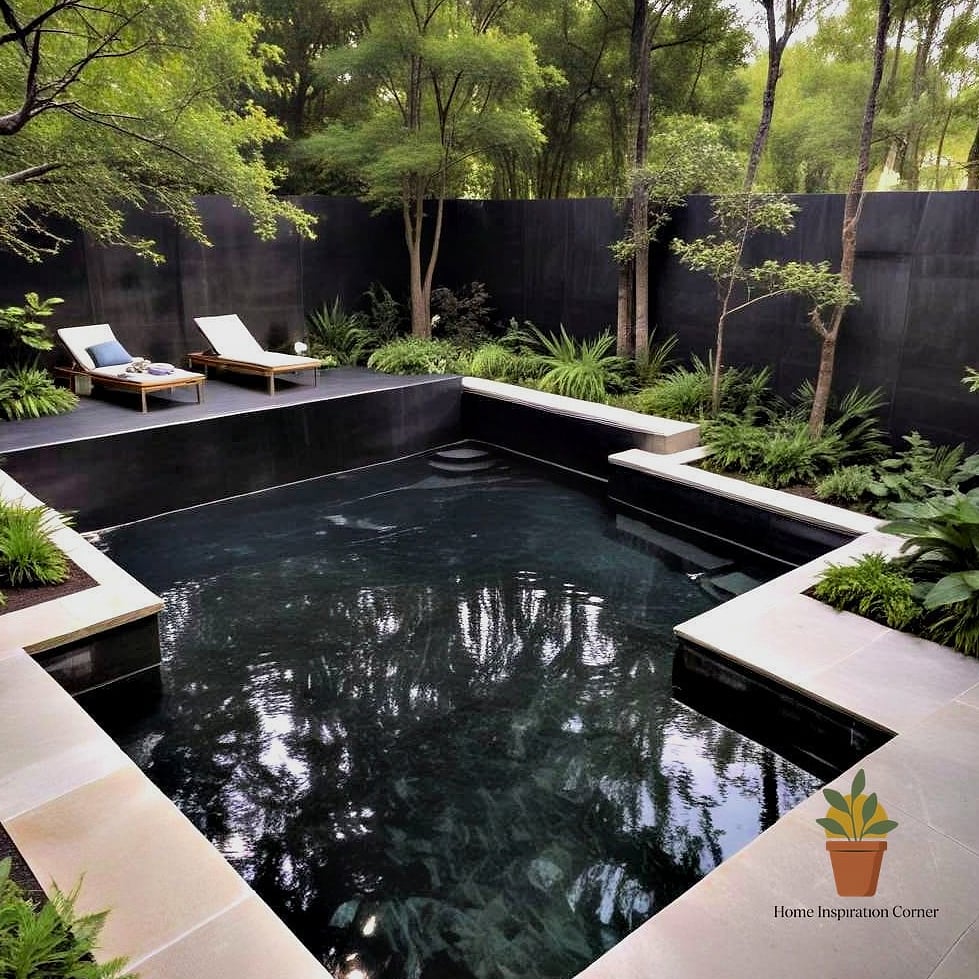 Dark Bottom Pools for a Moody, Lagoon Feel