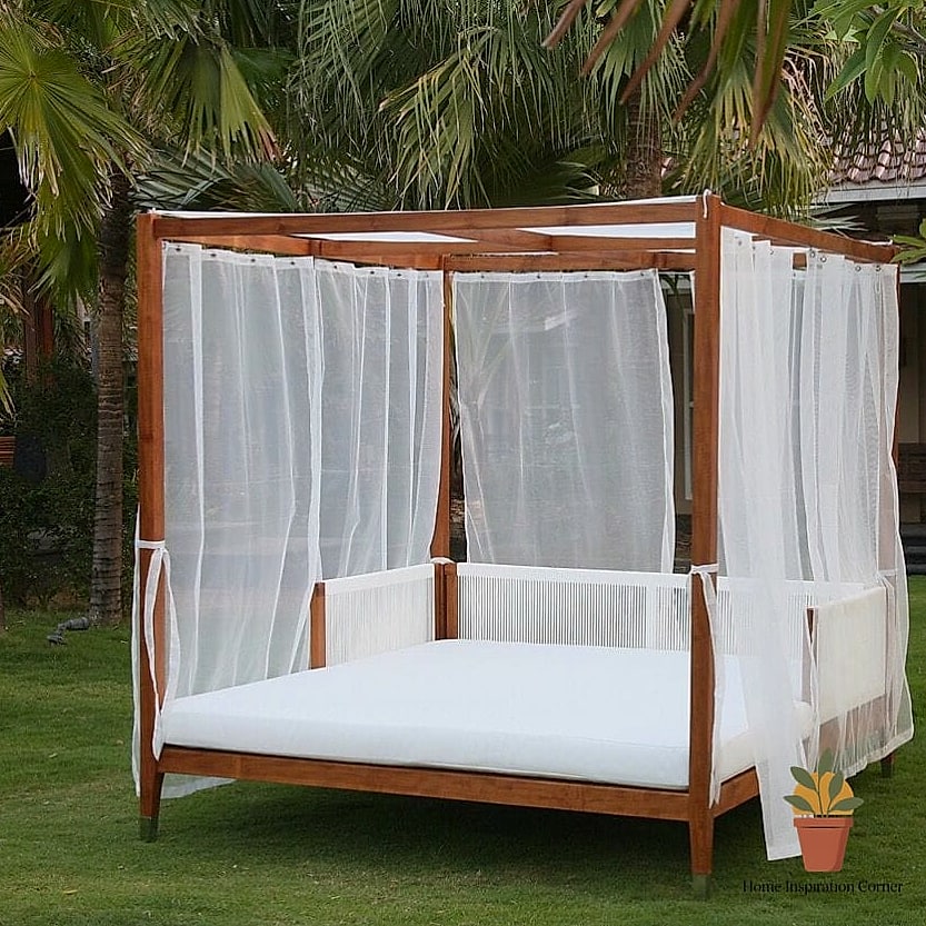 21 Outdoor Daybed Inspiration Boards You'll Want to Copy 18 Daybed with a Built-In Canopy Frame Bed Structure