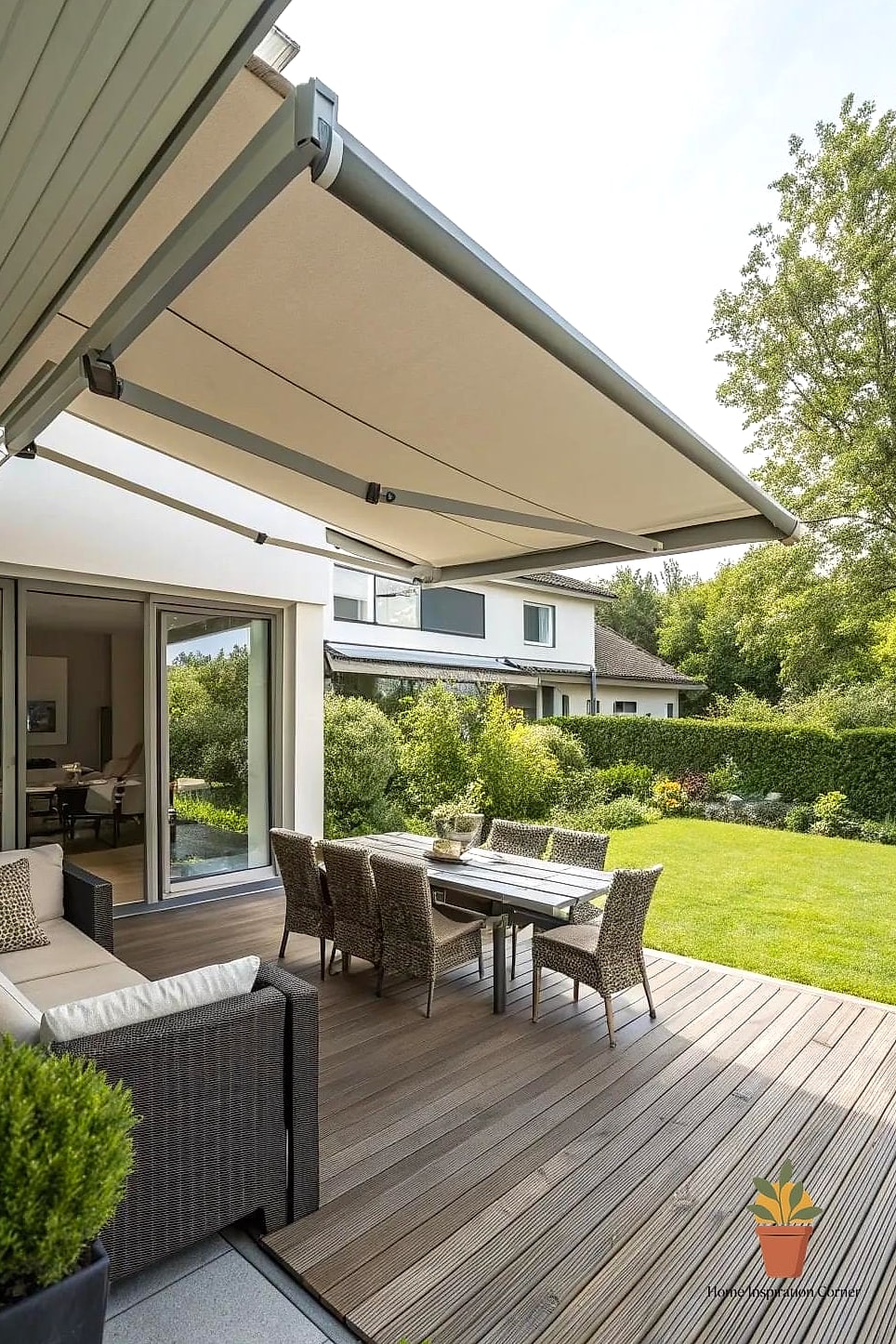 Deck with Retractable Awning