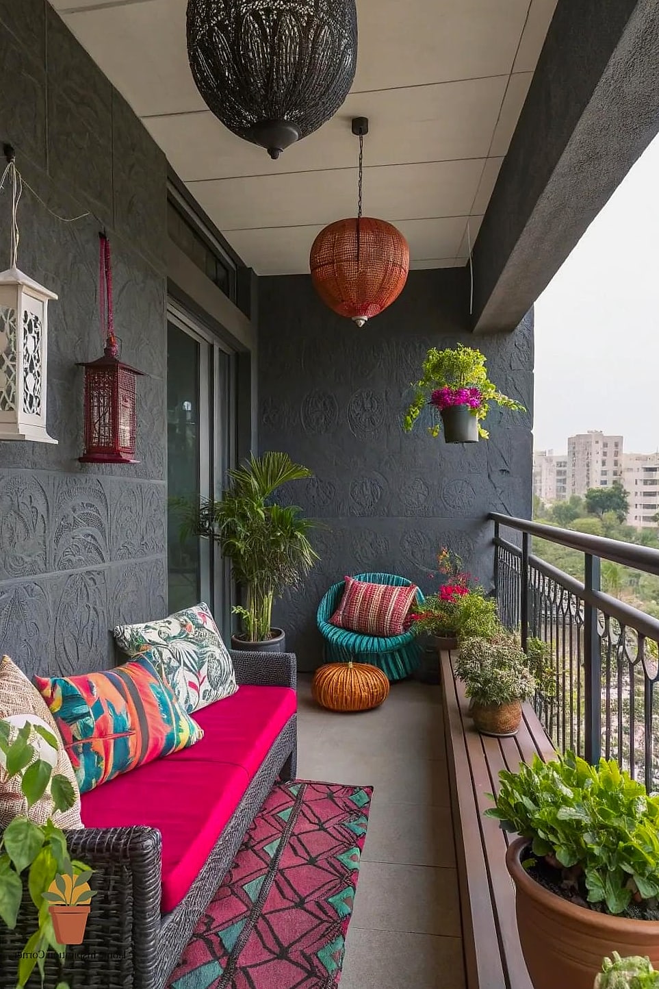 18 Balcony Wall Painting Ideas Ideas That Work in Any Size Home 4 Deep Charcoal for a Moody, Modern Look