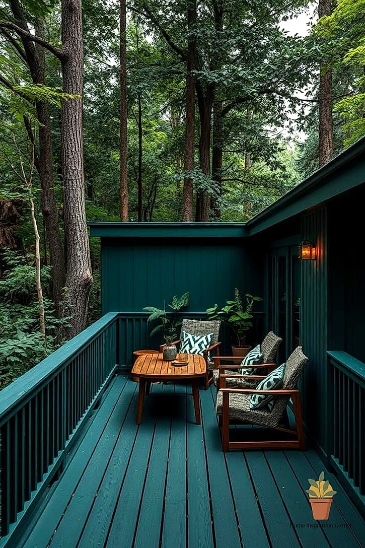 30 Deck Colors Ideas Paint Looks We're Obsessed With This Year 23 Deep Forest Green