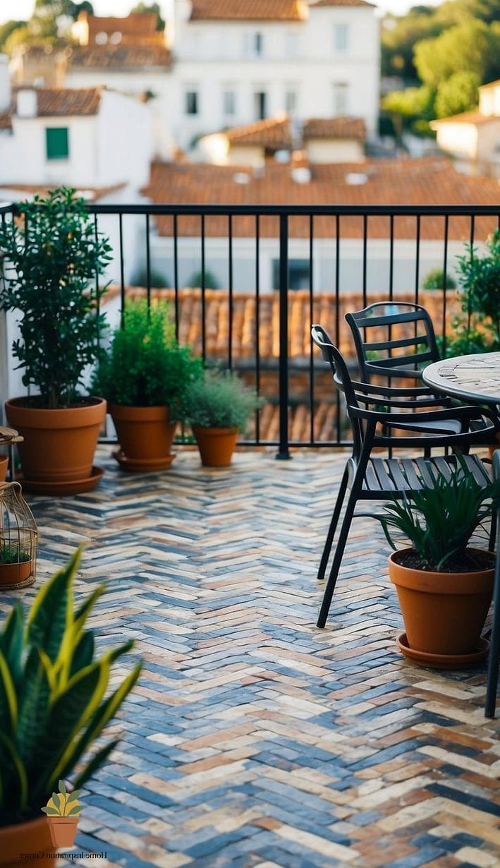 DIY Herringbone Deck Tiles