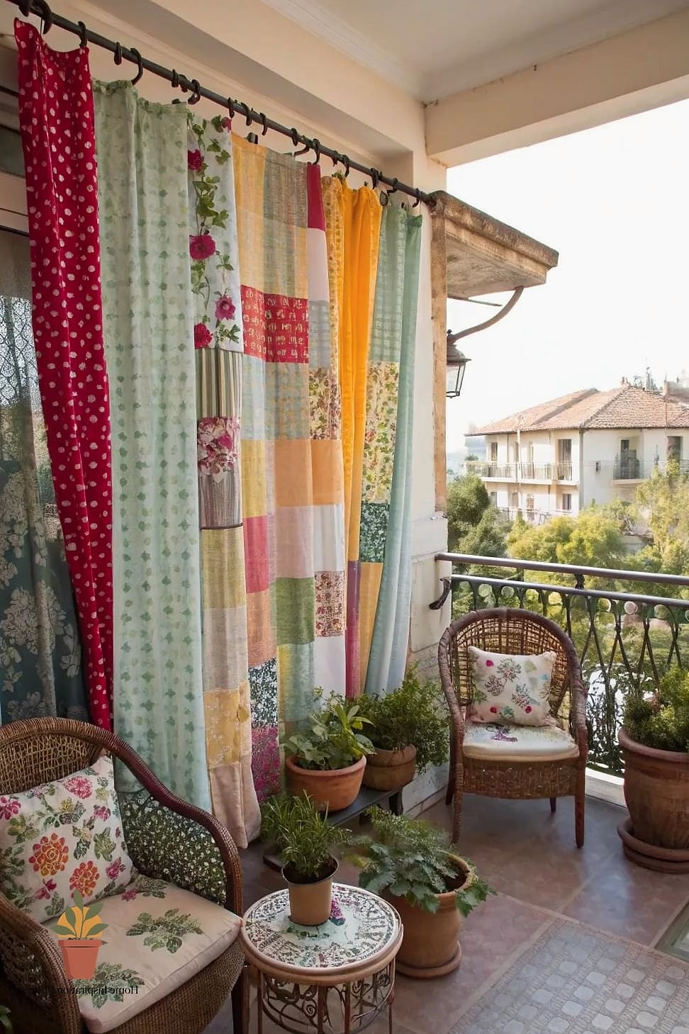 DIY No-Sew Curtains from Outdoor Fabric