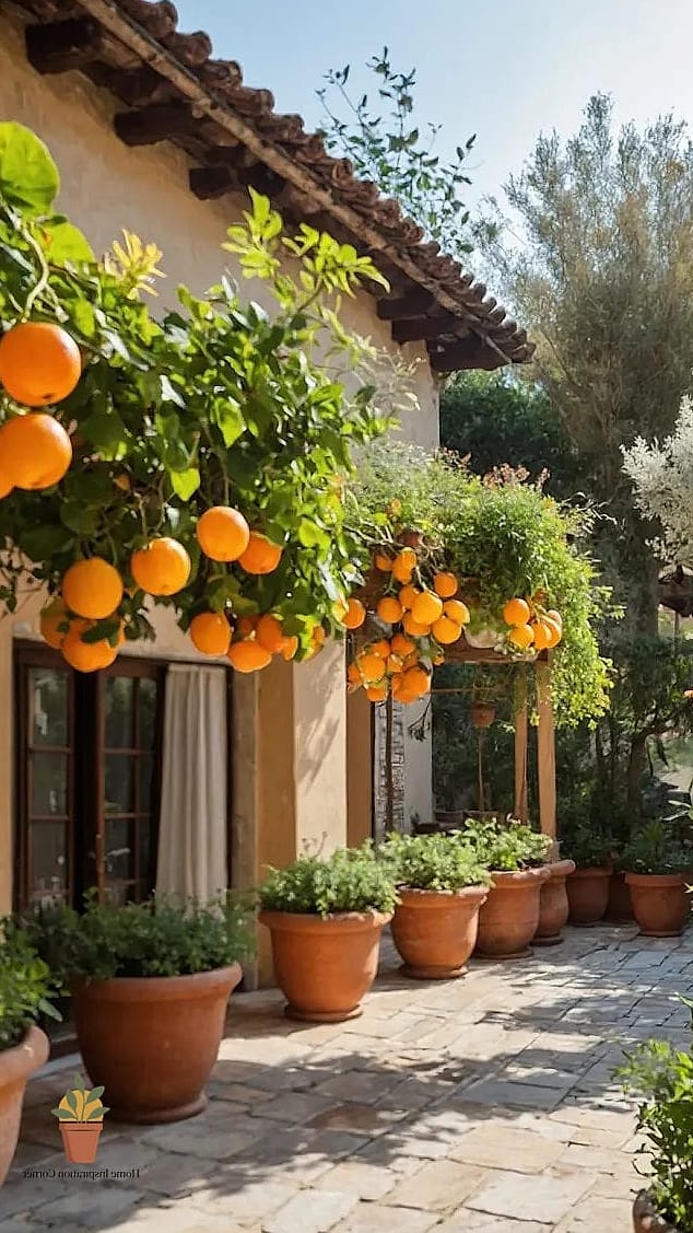 Espaliered Fruit Trees Against a Wall