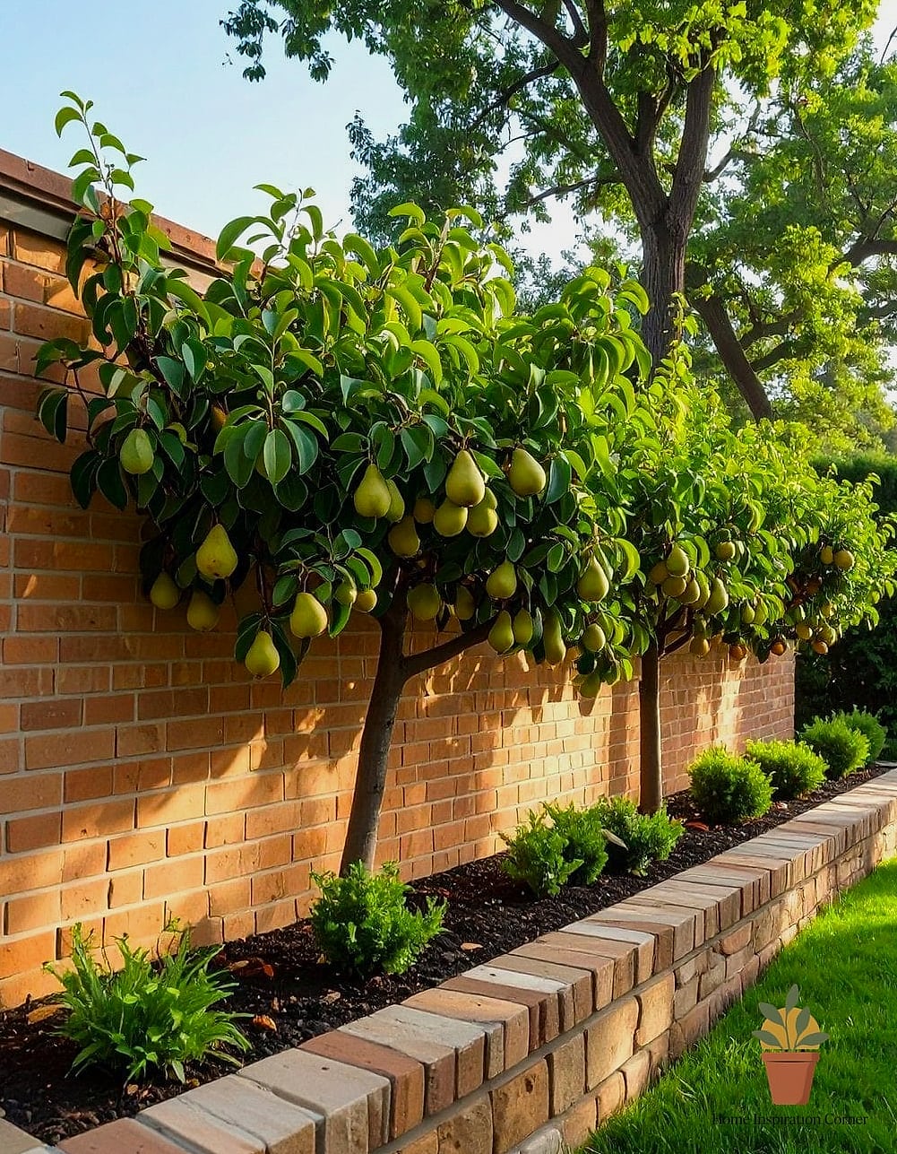 Espaliered Fruit Trees Against Fences