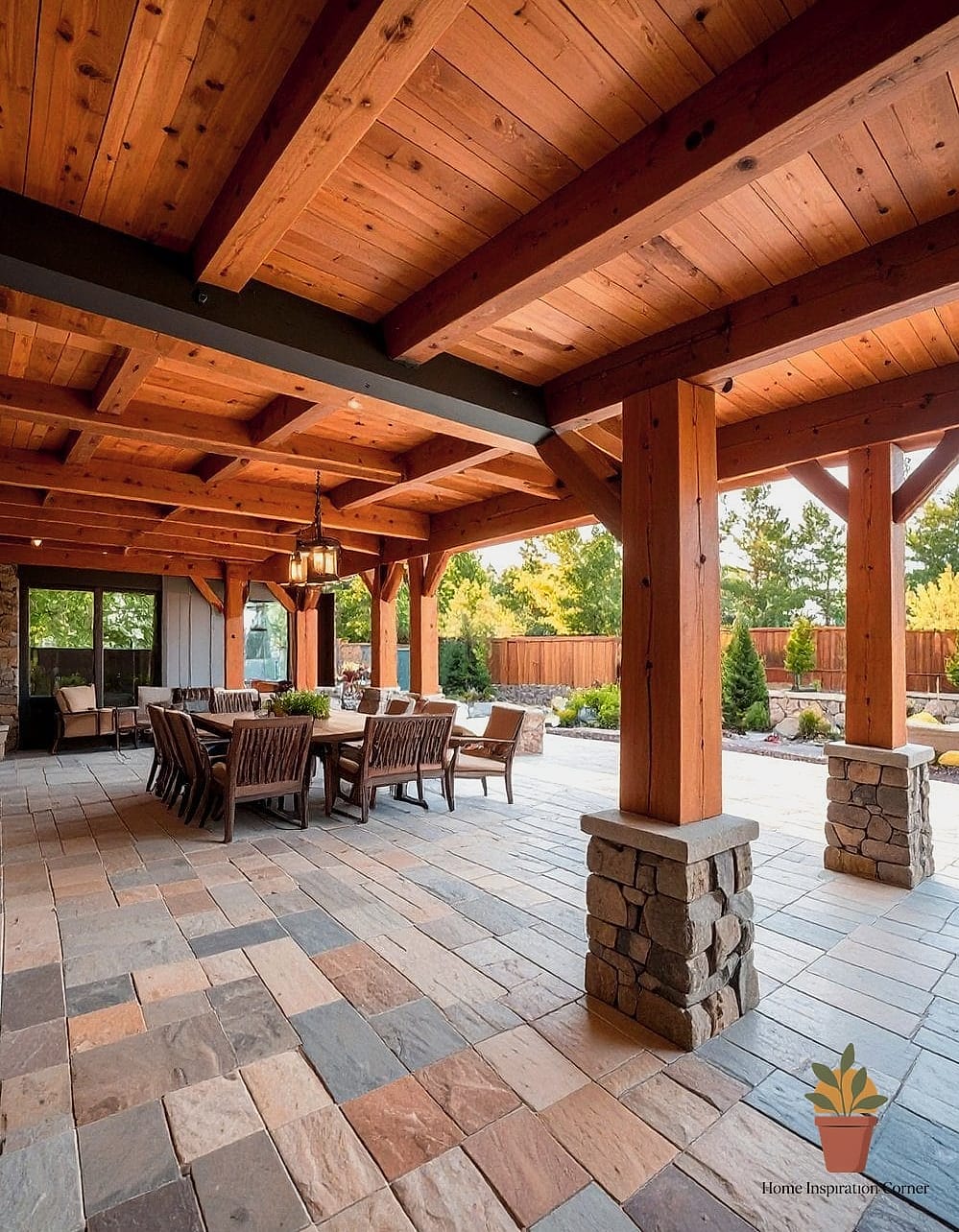 Exposed Beam Ceilings on Covered Patios