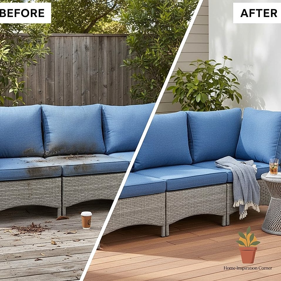 Faded Cushion Refresh with Fabric Spray Paint