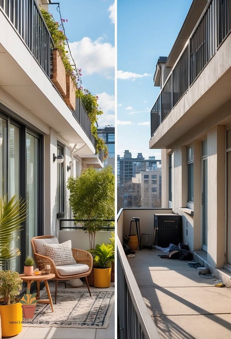 Faded Outdoor Cushions Get Swapped for Bold Patterned Textiles
