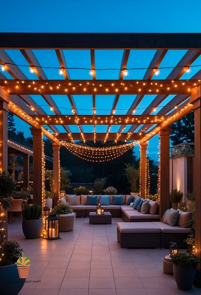 Fairy Lights Woven Into Greenery