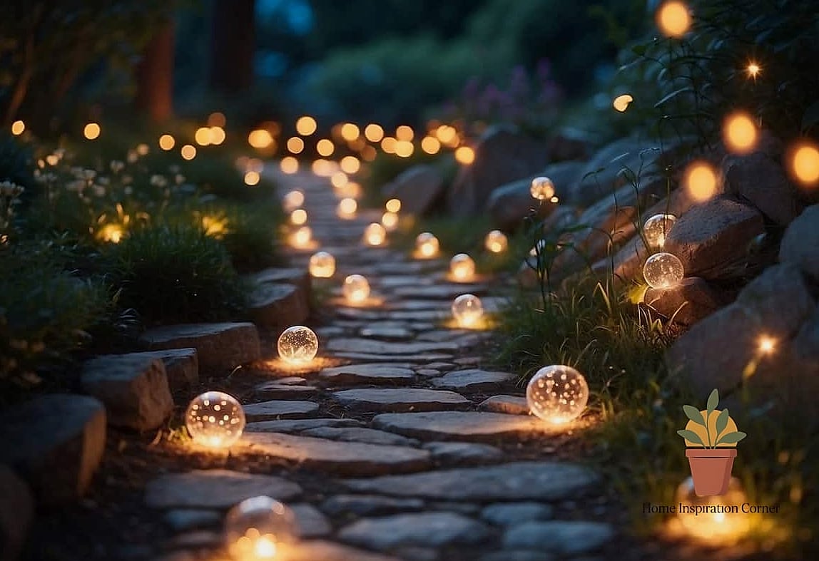 Fairy Lights in a Garden Archway