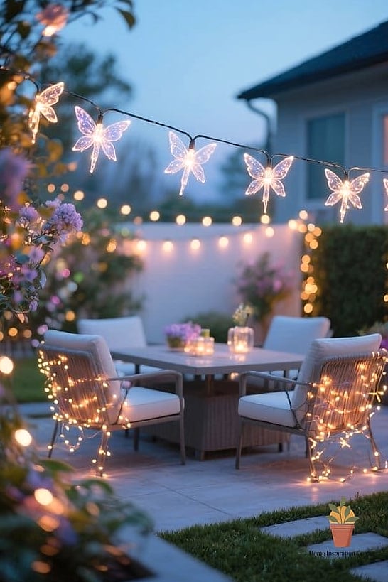 Fairy Lights in Potted Plants