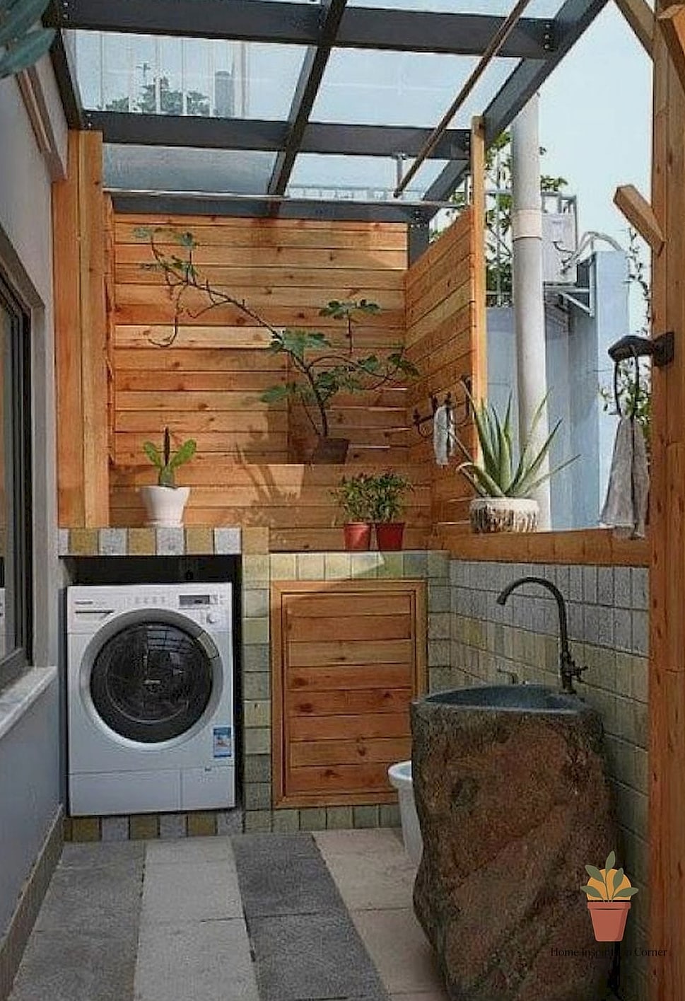 Farmhouse-Style Laundry Porch