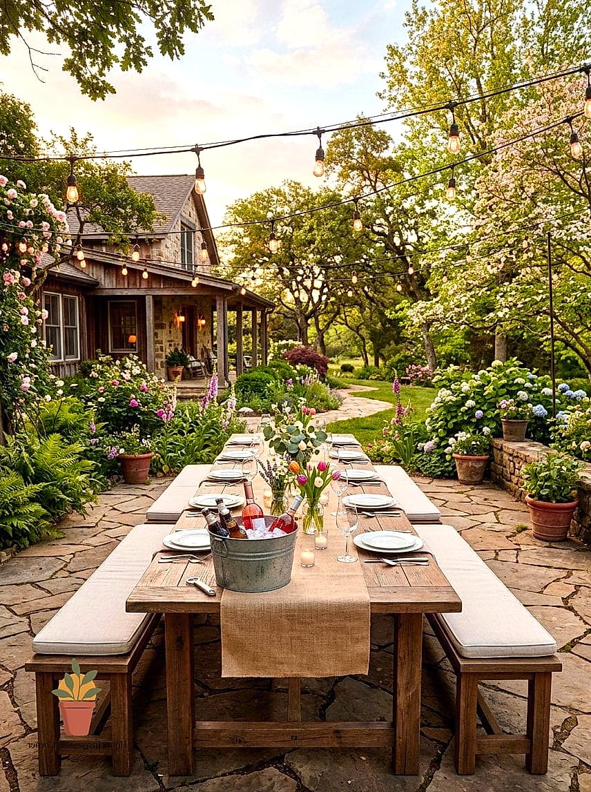 A Farmhouse-Style Outdoor Dining Table