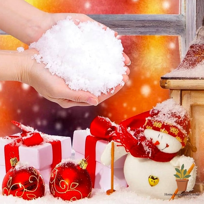 Faux Snow-Covered Garland and Wreaths